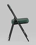 Стул Stool Group складной Джонни экокожа зелёный каркас черный матовый, фото 3