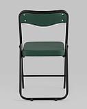Стул Stool Group складной Джонни экокожа зелёный каркас черный матовый, фото 5