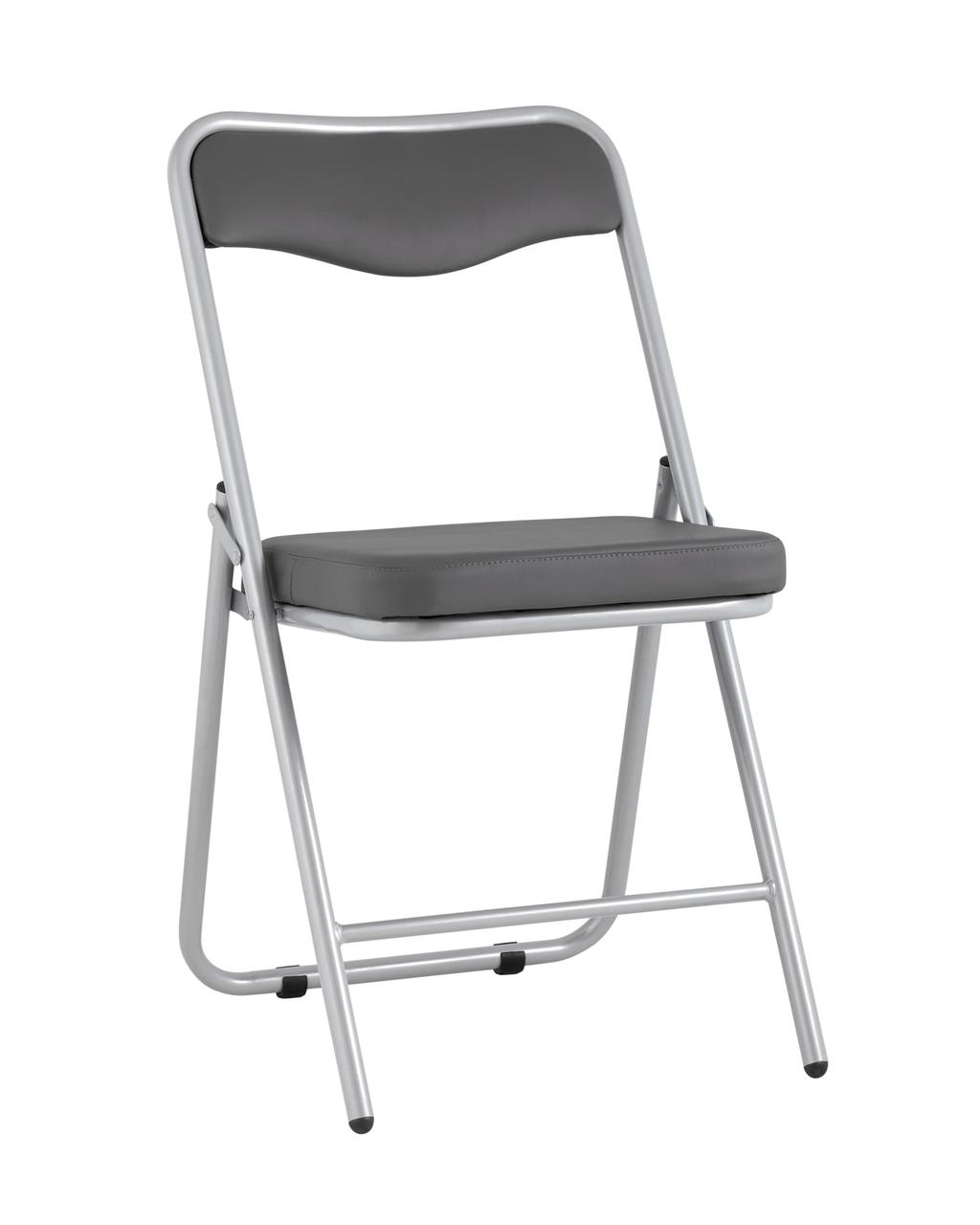 Стул Stool Group складной Джонни экокожа серый каркас металлик