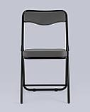 Стул Stool Group складной Джонни экокожа серый каркас черный матовый, фото 4