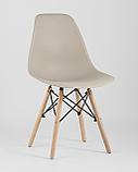 Стул Stool Group Eames Style DSW бежевый пластик, стальной каркас, натуральный массив бука, фото 2