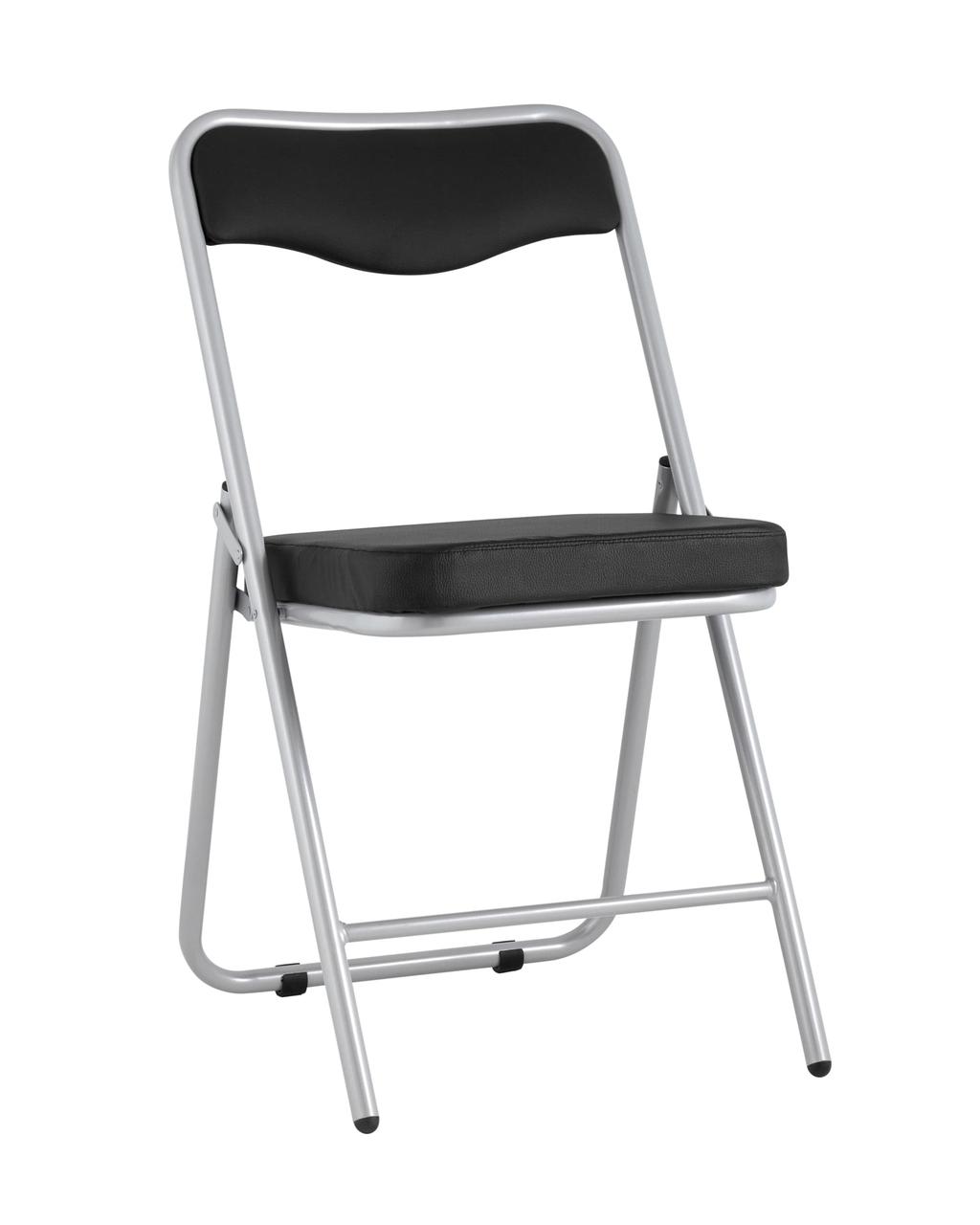 Стул Stool Group складной Джонни экокожа черный каркас металлик