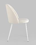 Стул Stool Group Логан велюр молочный белые ножки, фото 7