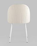 Стул Stool Group Логан велюр молочный белые ножки, фото 9
