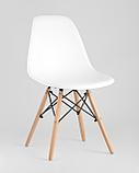 Стул Stool Group Eames Style DSW белый пластик, стальной каркас, натуральный массив бука, фото 2