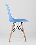 Стул Stool Group Eames Style DSW голубой пластик, стальной каркас, натуральный массив бука, фото 5
