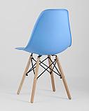 Стул Stool Group Eames Style DSW голубой пластик, стальной каркас, натуральный массив бука, фото 8