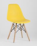 Стул Stool Group Eames Style DSW желтый пластик, стальной каркас, натуральный массив бука, фото 2