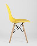 Стул Stool Group Eames Style DSW желтый пластик, стальной каркас, натуральный массив бука, фото 5