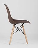 Стул Stool Group Eames Style DSW коричневый пластик, стальной каркас, натуральный массив бука, фото 5