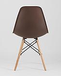 Стул Stool Group Eames Style DSW коричневый пластик, стальной каркас, натуральный массив бука, фото 7