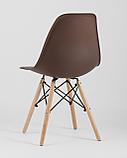 Стул Stool Group Eames Style DSW коричневый пластик, стальной каркас, натуральный массив бука, фото 8