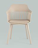 Стул Stool Group Crocus с подушкой из экокожи пластиковый каркас бежевый, фото 6