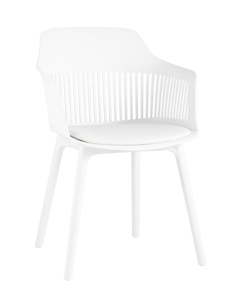 Стул Stool Group Crocus с подушкой из экокожи пластиковый каркас белый