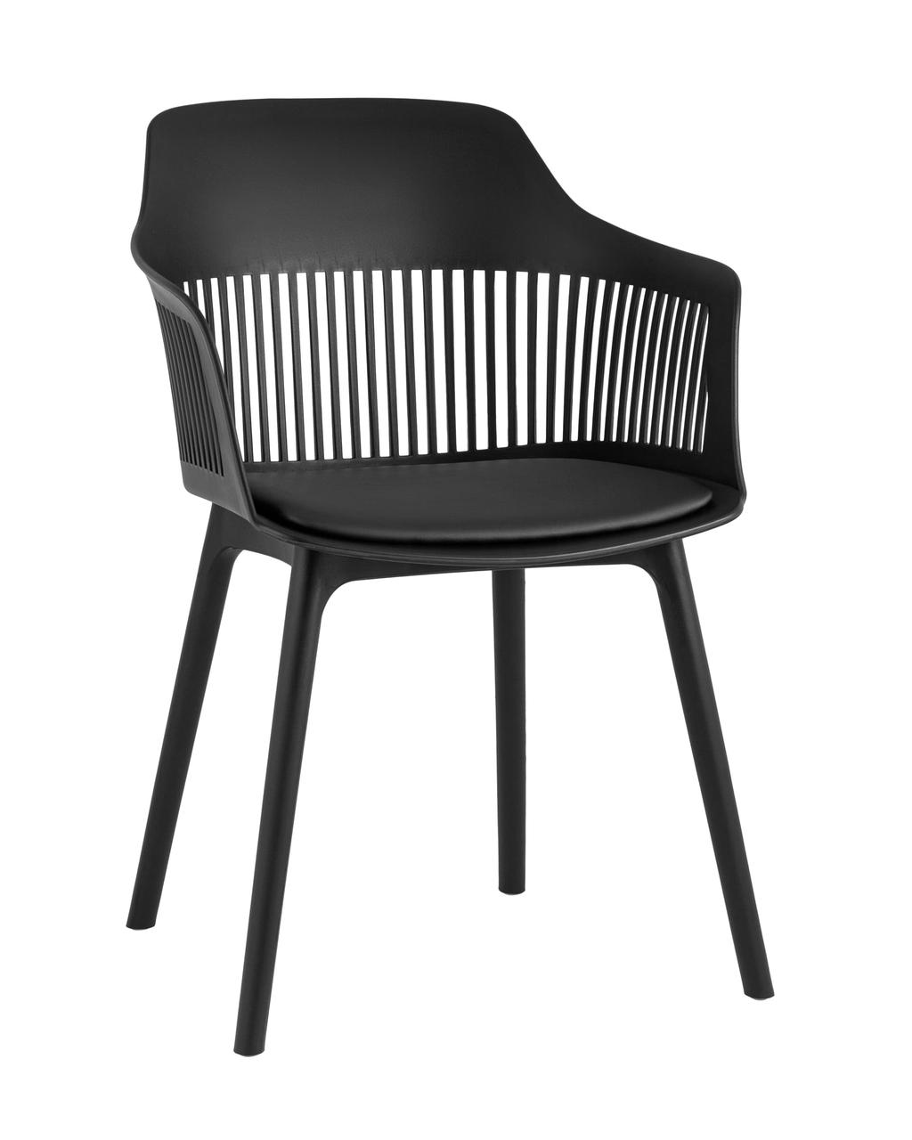 Стул Stool Group Crocus с подушкой из экокожи пластиковый каркас черный