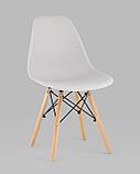 Стул Stool Group Eames Style DSW светло-серый пластик, стальной каркас, натуральный массив бука, фото 2