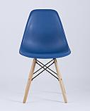 Стул Stool Group Eames Style DSW синий пластик, стальной каркас, натуральный массив бука, фото 5