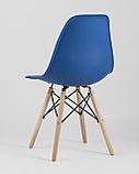 Стул Stool Group Eames Style DSW синий пластик, стальной каркас, натуральный массив бука, фото 8