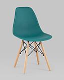 Стул Stool Group Eames Style DSW темно-бирюзовый пластик, стальной каркас, натуральный массив бука, фото 2
