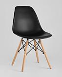 Стул Stool Group Eames Style DSW черный пластик, стальной каркас, натуральный массив бука, фото 2
