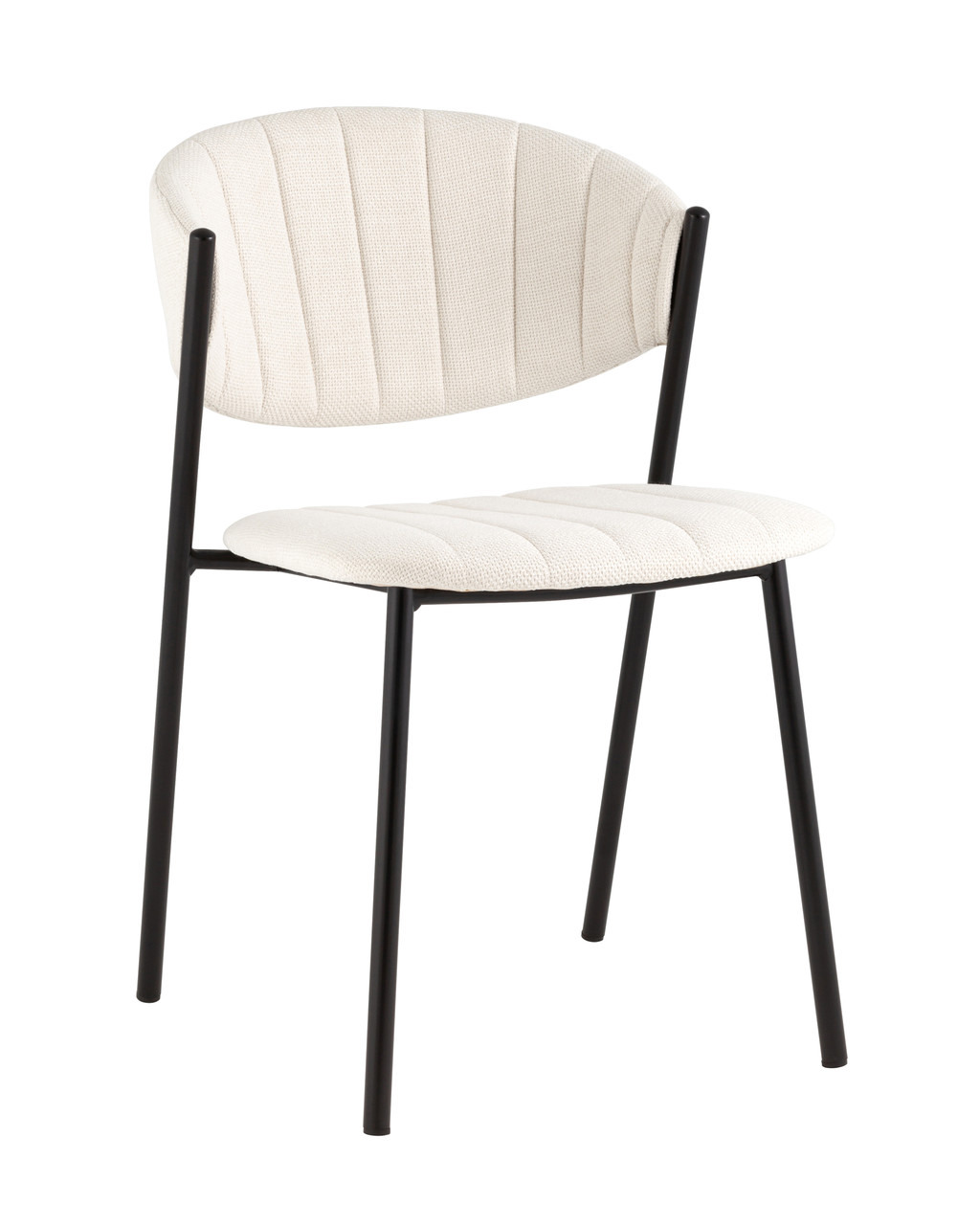 Стул Stool Group Харпер ткань рогожка молочный ножки металл черные