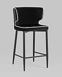 Стул полубарный Stool Group Матео с кантом велюр черный, фото 2