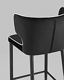 Стул полубарный Stool Group Матео с кантом велюр черный, фото 7