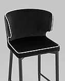 Стул полубарный Stool Group Матео с кантом велюр черный, фото 8