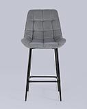 Стул полубарный Stool Group Флекс велюр серый, фото 3