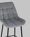 Стул полубарный Stool Group Флекс велюр серый, фото 8