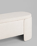 Банкетка Stool Group Taks с местом для хранения букле белый, фото 6