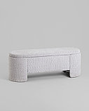 Банкетка Stool Group Taks с местом для хранения букле светло-серый, фото 2