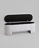 Банкетка Stool Group Taks с местом для хранения букле светло-серый, фото 4