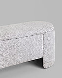 Банкетка Stool Group Taks с местом для хранения букле светло-серый, фото 6