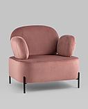 Кресло Stool Group Кэнди с подлокотниками велюр пыльно-розовый, фото 2