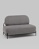 Диван прямой Stool Group Стоун велюр рельефный светло-серый, фото 2