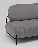Диван прямой Stool Group Стоун велюр рельефный светло-серый, фото 6