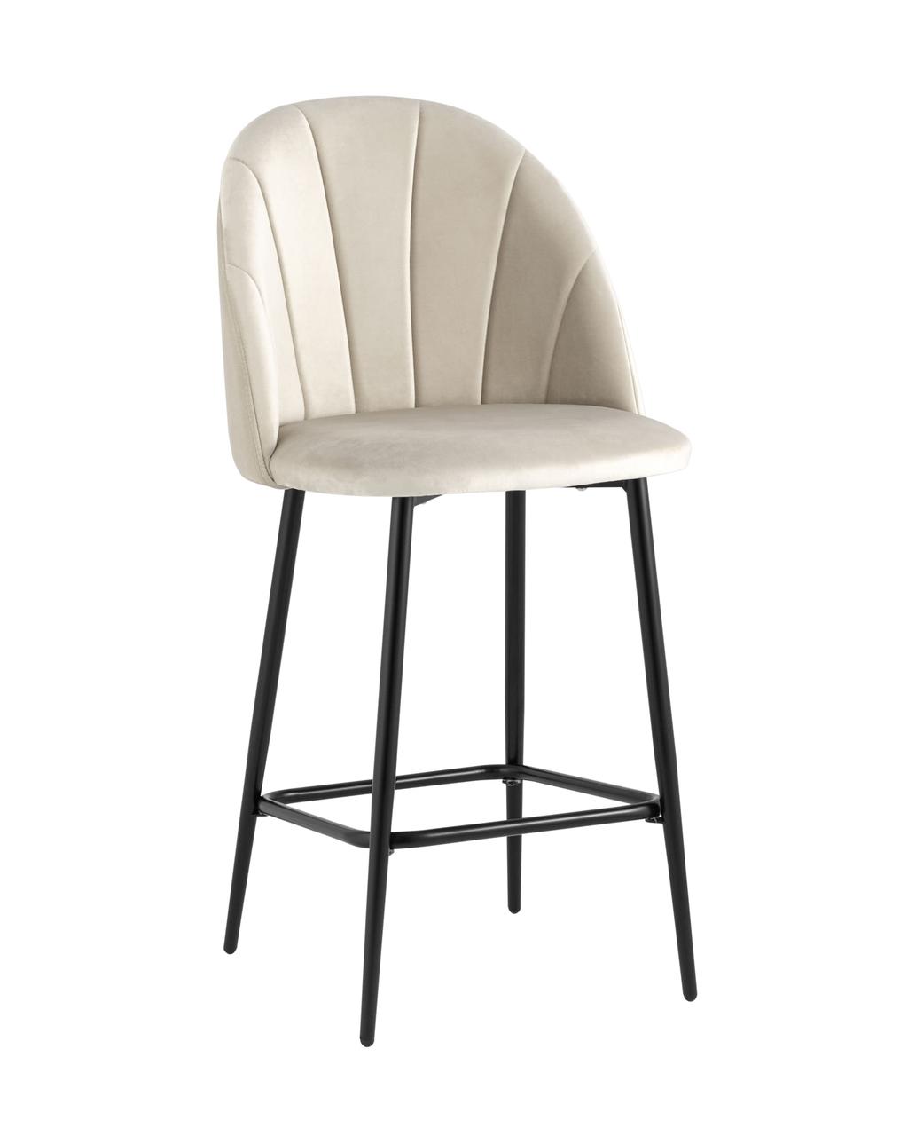 Стул полубарный Stool Group Логан велюр бежевый