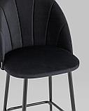 Стул полубарный Stool Group Логан велюр черный, фото 8
