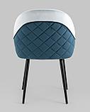 Стул Stool Group Новел велюр светло-голубой с синей спинкой, фото 5