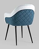 Стул Stool Group Новел велюр светло-голубой с синей спинкой, фото 6