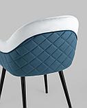 Стул Stool Group Новел велюр светло-голубой с синей спинкой, фото 7