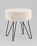 Пуф Stool Group Спейси велюр рельефный молочный, фото 5