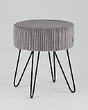 Пуф Stool Group Спейси велюр рельефный светло-серый, фото 2