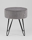 Пуф Stool Group Спейси велюр рельефный светло-серый, фото 3