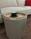 Пуф Stool Group с ящиком Хюгге S рогожка серый двухсторонняя крышка, фото 4