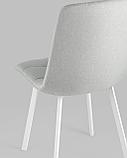 Стул Stool Group Chilly рогожка светло-серый ножки белые, фото 7