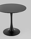 Стол Stool Group обеденный Tulip D80 черный столешница МДФ ножка металл, фото 6