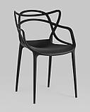 Стул пластиковый Stool Group Masters (Мастерс) черный с декорированной спинкой ножки пластик, фото 2