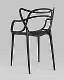 Стул пластиковый Stool Group Masters (Мастерс) черный с декорированной спинкой ножки пластик, фото 10